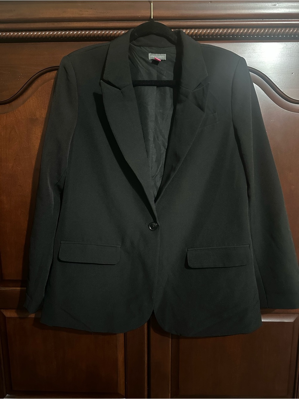 Vince Camuto One-Button Notch-Collar Blazer Black Large